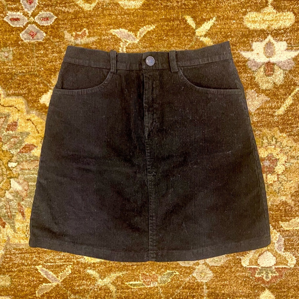 Brandy Melville Black Corduroy Skirt